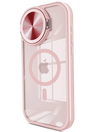 iPhone 14 Pro Max Kılıf Teleskop Lens Magsafe Silikon Kapak - Pembe-(5796)