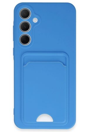 Samsung Galaxy A35 5G Kılıf Kelvin Kartvizitli Silikon - Mavi-(5796)