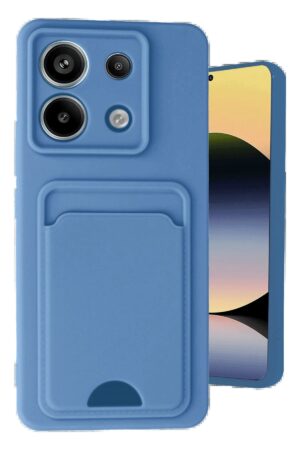 Xiaomi Redmi Note 13 Pro 5G Kılıf Kelvin Kartvizitli Silikon - Mavi-(5796)