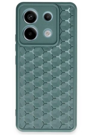 Xiaomi Redmi Note 13 Pro 5G Kılıf Petek Silikon Kapak - Koyu Yeşil-(5796)