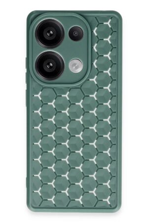 Xiaomi Redmi Note 13 Pro 4G Kılıf Petek Silikon Kapak - Koyu Yeşil-(5796)