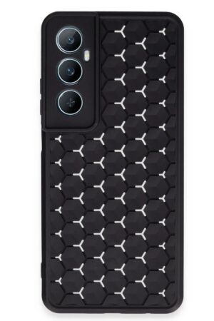 Realme C65 Kılıf Petek Silikon Kapak - Siyah-(5796)