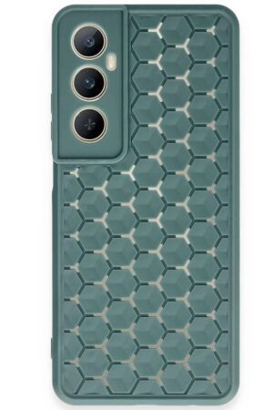 Realme C65 Kılıf Petek Silikon Kapak - Koyu Yeşil-(5796)