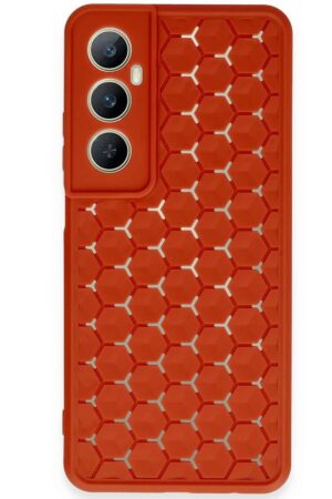 Realme C65 Kılıf Petek Silikon Kapak - Kırmızı-(5796)