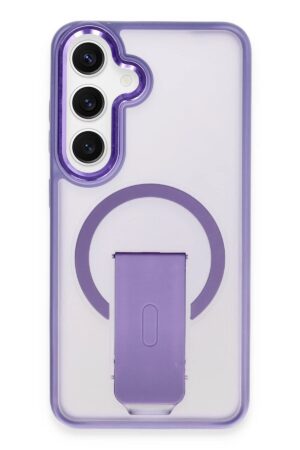 Samsung Galaxy S24 Tork Magsafe Standlı Kapak - Derin Mor-(5796)