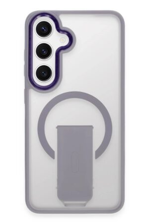 Samsung Galaxy S24 Tork Magsafe Standlı Kapak - Lila-(5796)