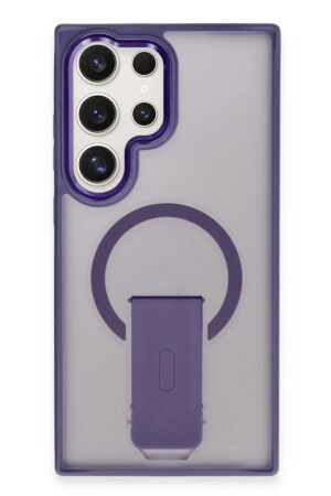 Samsung Galaxy S23 Ultra Tork Magsafe Standlı Kapak - Derin Mor-(5796)