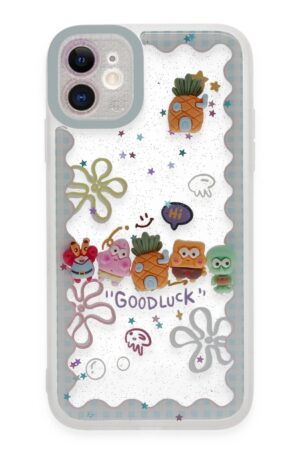 iPhone 11 Kılıf Sweet Desenli Silikon Kapak - Açık Mavi-(5796)