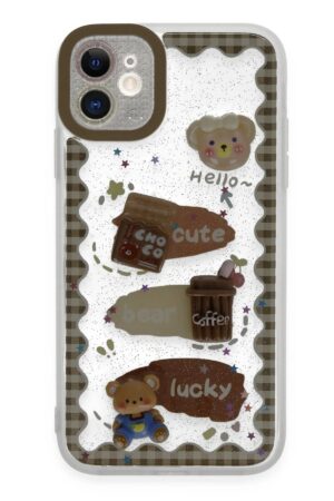 iPhone 11 Kılıf Sweet Desenli Silikon Kapak - Şeffaf-(5796)