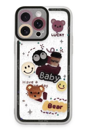 iPhone 14 Pro Max Kılıf Sweet Desenli Silikon Kapak - Sarı-(5796)