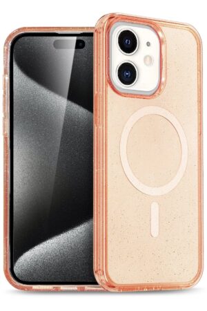 iPhone 12 Kılıf Star Magsafe Kapak - Turuncu-(5796)