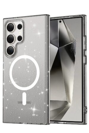 Samsung Galaxy S23 Ultra Kılıf Glow Magsafe Kapak - Siyah-(5796)