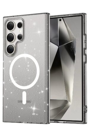 Samsung Galaxy S24 Ultra Kılıf Glow Magsafe Kapak - Siyah-(5796)