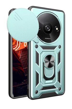 Xiaomi Redmi A3 4G Kılıf Pars Lens Yüzüklü Silikon - Yeşil-(5796)