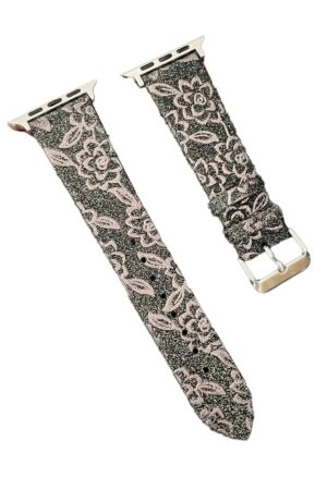 Apple Watch 38mm Creeper Desenli Kordon - Kahverengi-(5796)