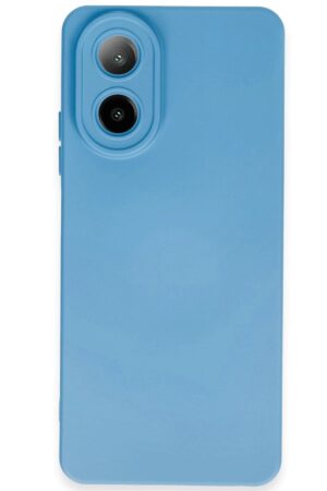 Oppo A38 Kılıf Nano içi Kadife Silikon - Mavi-(5796)