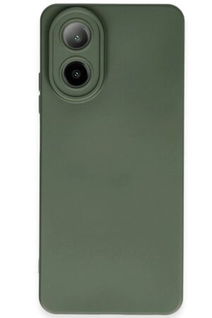 Oppo A38 Kılıf Nano içi Kadife Silikon - Koyu Yeşil-(5796)