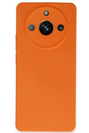 Realme 11 Pro Kılıf Nano içi Kadife Silikon - Turuncu-(5796)
