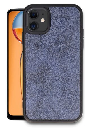 iPhone 11 Kılıf Aras Deri Kapak - Lacivert-(5796)