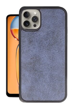 iPhone 15 Pro Max Kılıf Aras Deri Kapak - Lacivert-(5796)