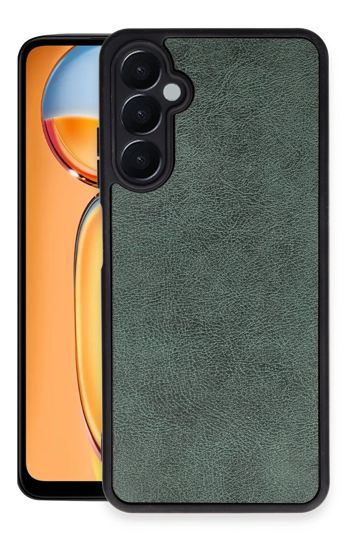 Samsung Galaxy A35 5G Kılıf Aras Deri Kapak - Koyu Yeşil-(5796)