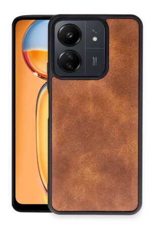 Xiaomi Redmi 13C Kılıf Aras Deri Kapak - Taba-(5796)
