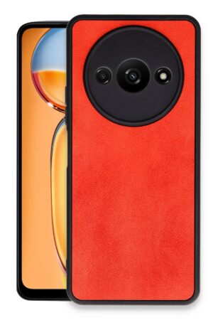 Xiaomi Redmi A3 4G Kılıf Aras Deri Kapak - Kırmızı-(5796)