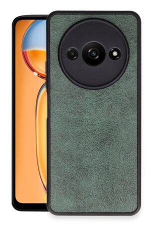 Xiaomi Redmi A3 4G Kılıf Aras Deri Kapak - Koyu Yeşil-(5796)