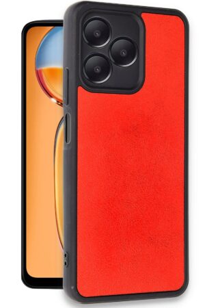 Realme Note 50 4G Kılıf Aras Deri Kapak - Kırmızı-(5796)