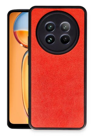 Realme 12 5G Kılıf Aras Deri Kapak - Kırmızı-(5796)