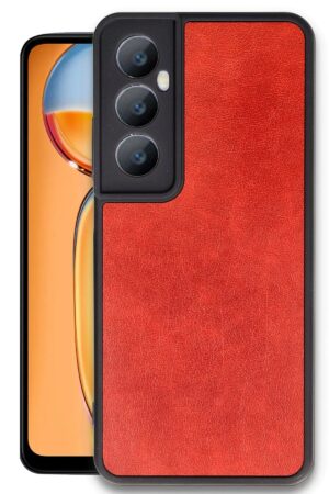 Realme C65 Kılıf Aras Deri Kapak - Kırmızı-(5796)