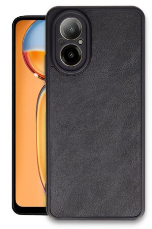 Realme 12 Lite Kılıf Aras Deri Kapak - Siyah-(5796)