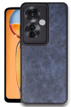 Oppo Reno 11F Kılıf Aras Deri Kapak - Lacivert-(5796)