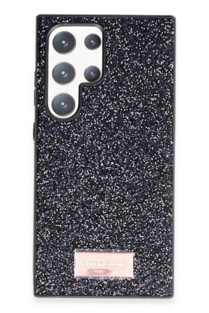 Samsung Galaxy S23 Ultra Bright Simli Kapak - Siyah-(5796)