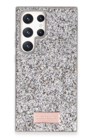 Samsung Galaxy S23 Ultra Bright Simli Kapak - Gümüş-(5796)