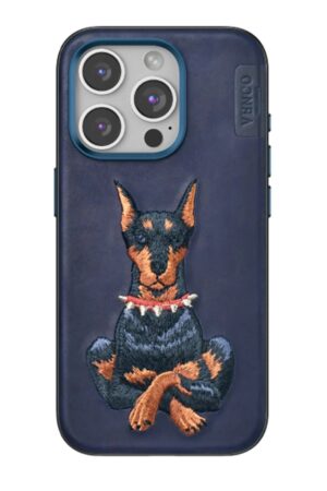 iPhone 15 Pro Perma Desenli Kapak - Lacivert-(5796)