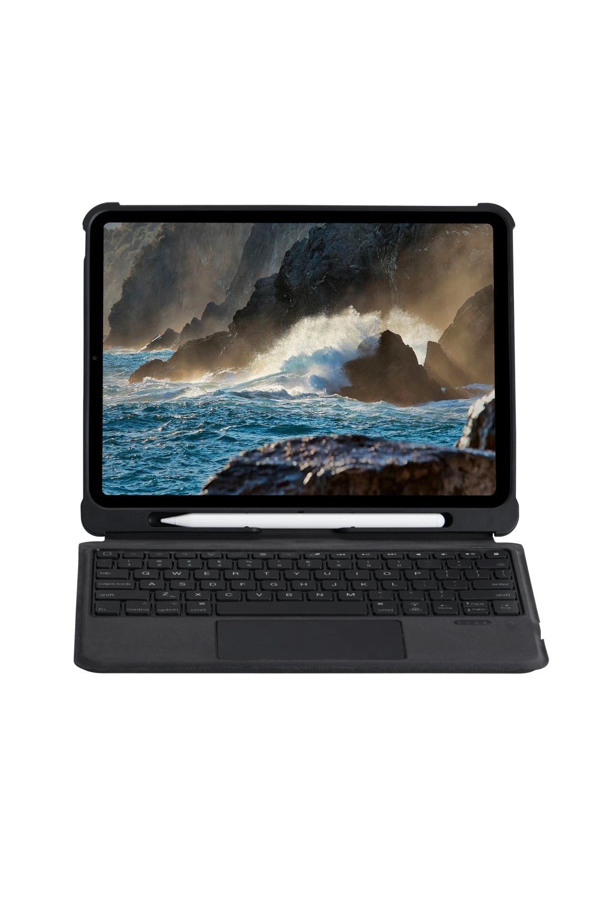 T5207D iPad Pro 11 (2022) Kılıf İnter Ledli Klavyeli Tablet Kılıfı - Siyah-(5796)