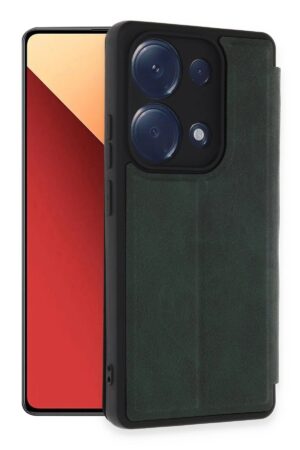 Xiaomi Redmi Note 13 Pro 4G Kılıf Flip Cover - Koyu Yeşil-(5796)