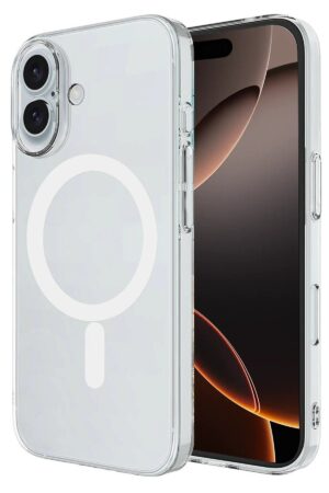 iPhone 16 Kılıf Magneticsafe Şeffaf Silikon - Şeffaf-(5796)