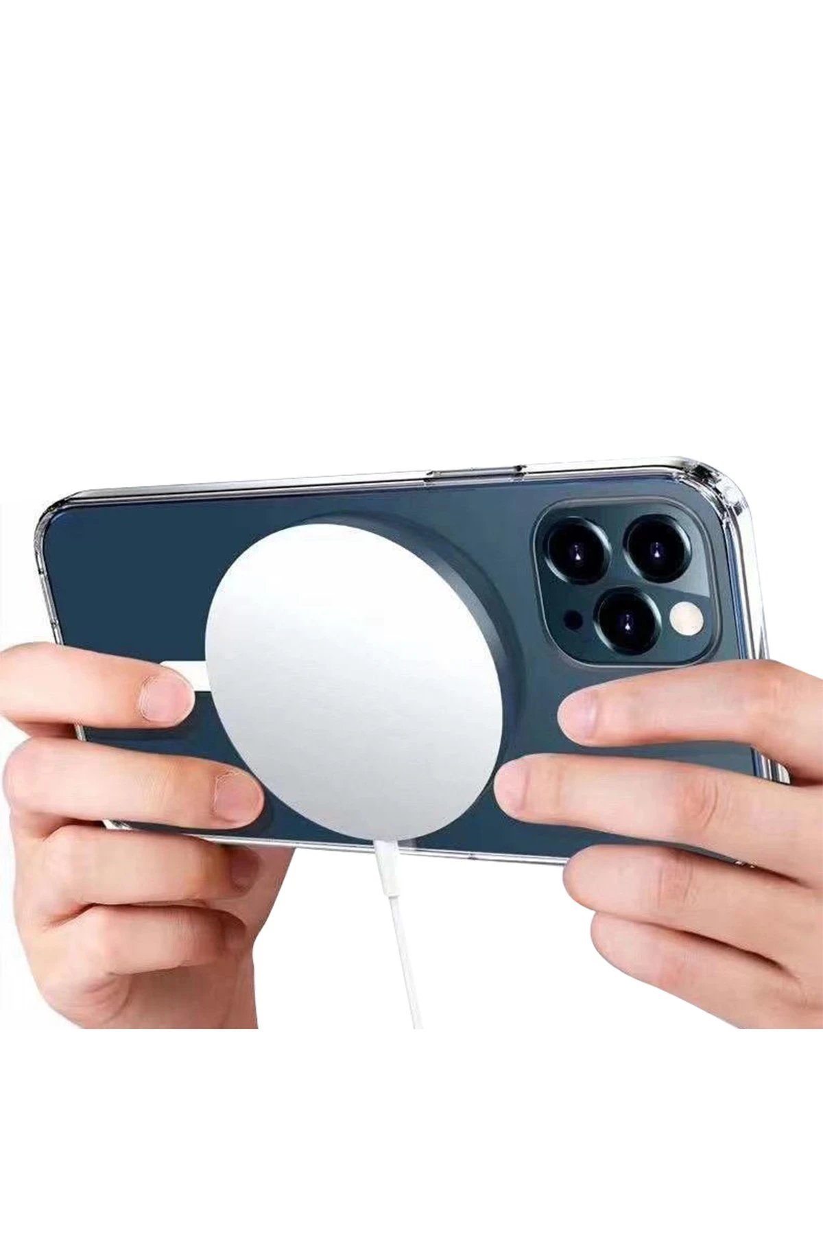 iPhone 16 Pro Kılıf Magneticsafe Şeffaf Silikon - Şeffaf-(5796)