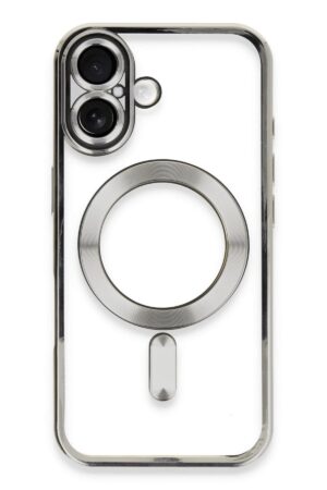 iPhone 16 Kılıf Kross Magneticsafe Kapak - Gümüş-(5796)