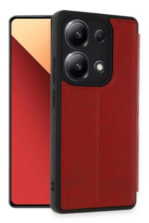Xiaomi Redmi Note 13 4G Kılıf Flip Cover - Kırmızı-(5796)