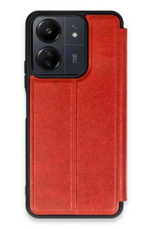 Xiaomi Redmi 13C Kılıf Flip Cover - Kırmızı-(5796)