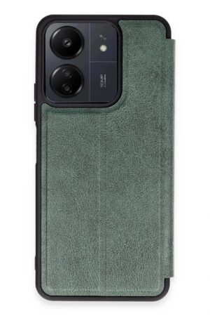 Xiaomi Redmi 13C Kılıf Flip Cover - Koyu Yeşil-(5796)