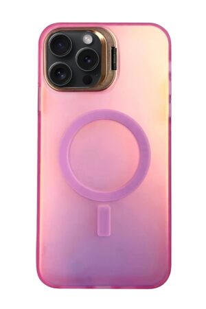 iPhone 15 Pro Primera Magsafe Standlı Kapak - Pembe-(5796)