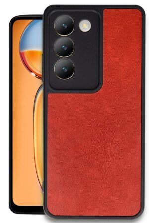 Vivo V30 Lite 4G Kılıf Aras Deri Kapak - Kırmızı-(5796)