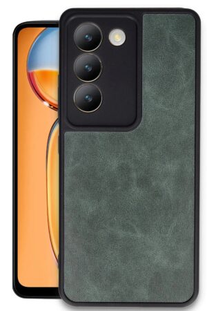 Vivo V30 Lite 4G Kılıf Aras Deri Kapak - Koyu Yeşil-(5796)