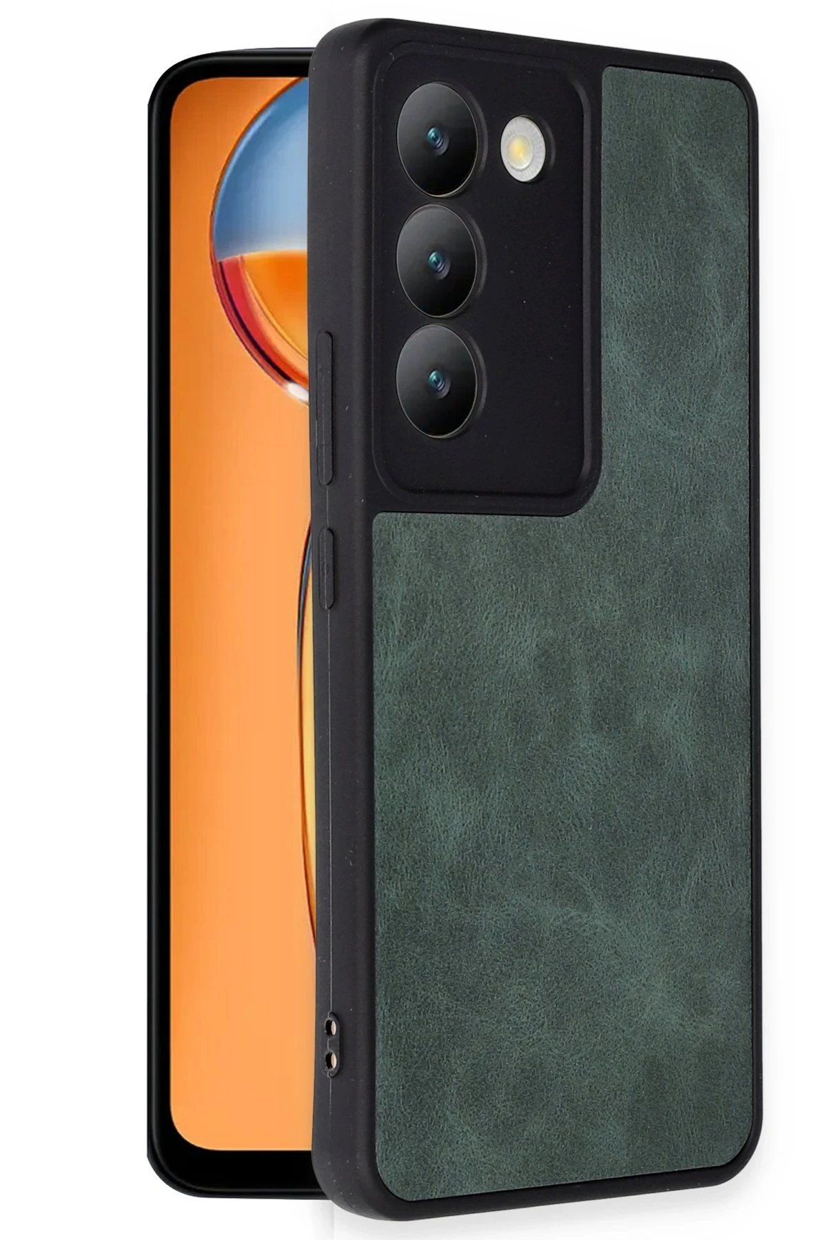 Vivo V30 Lite 4G Kılıf Aras Deri Kapak - Koyu Yeşil-(5796) - Görsel 2