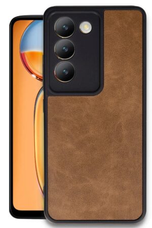 Vivo V30 Lite 4G Kılıf Aras Deri Kapak - Taba-(5796)
