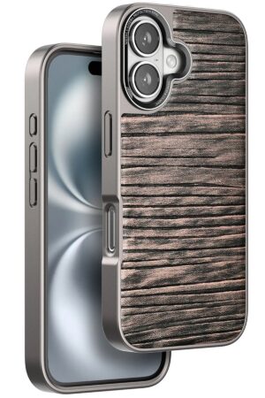 iPhone 16 Wave Kapak - Kahverengi-(5796)